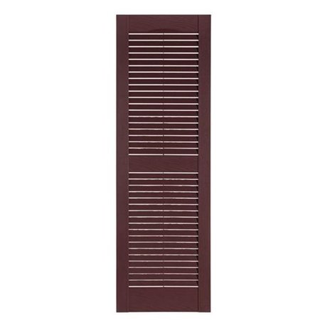 MR MXYZPTLK Perfect Shutters IL501547260 Premier Louver Exterior Decorative Shutter; Burgundy - 15 x 47 in. IL501547260